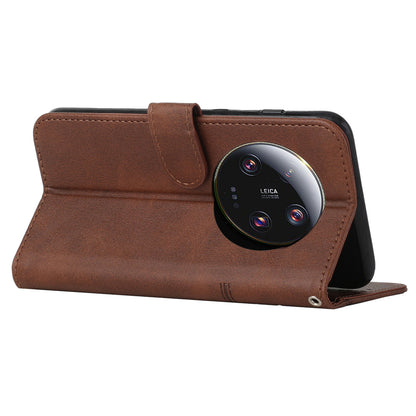 Wallet Stand Case for Xiaomi 13 Ultra Magnetic Clasp Folio Flip PU Leather Cell Phone Drop-proof Cover