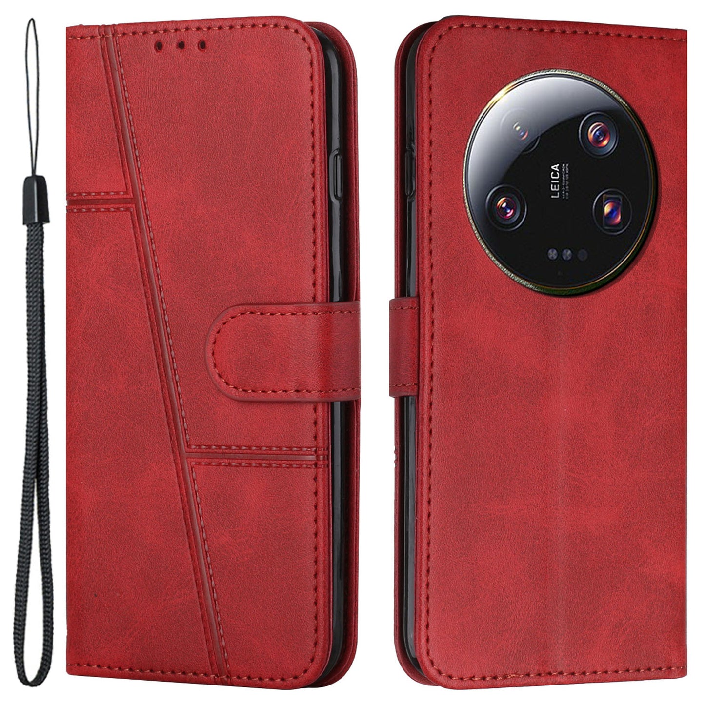 Wallet Stand Case for Xiaomi 13 Ultra Magnetic Clasp Folio Flip PU Leather Cell Phone Drop-proof Cover