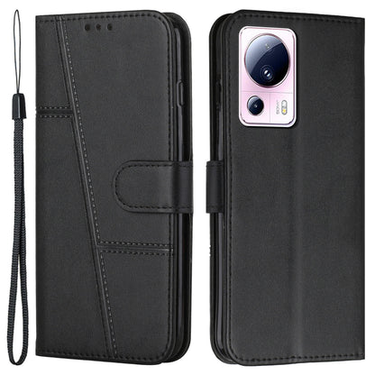 Wallet Stand Case for Xiaomi 13 Lite / Civi 2 5G Magnetic Clasp PU Leather Cell Phone Drop-proof Cover