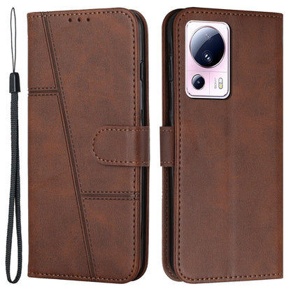 Wallet Stand Case for Xiaomi 13 Lite / Civi 2 5G Magnetic Clasp PU Leather Cell Phone Drop-proof Cover