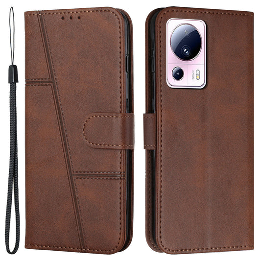 Wallet Stand Case for Xiaomi 13 Lite / Civi 2 5G Magnetic Clasp PU Leather Cell Phone Drop-proof Cover