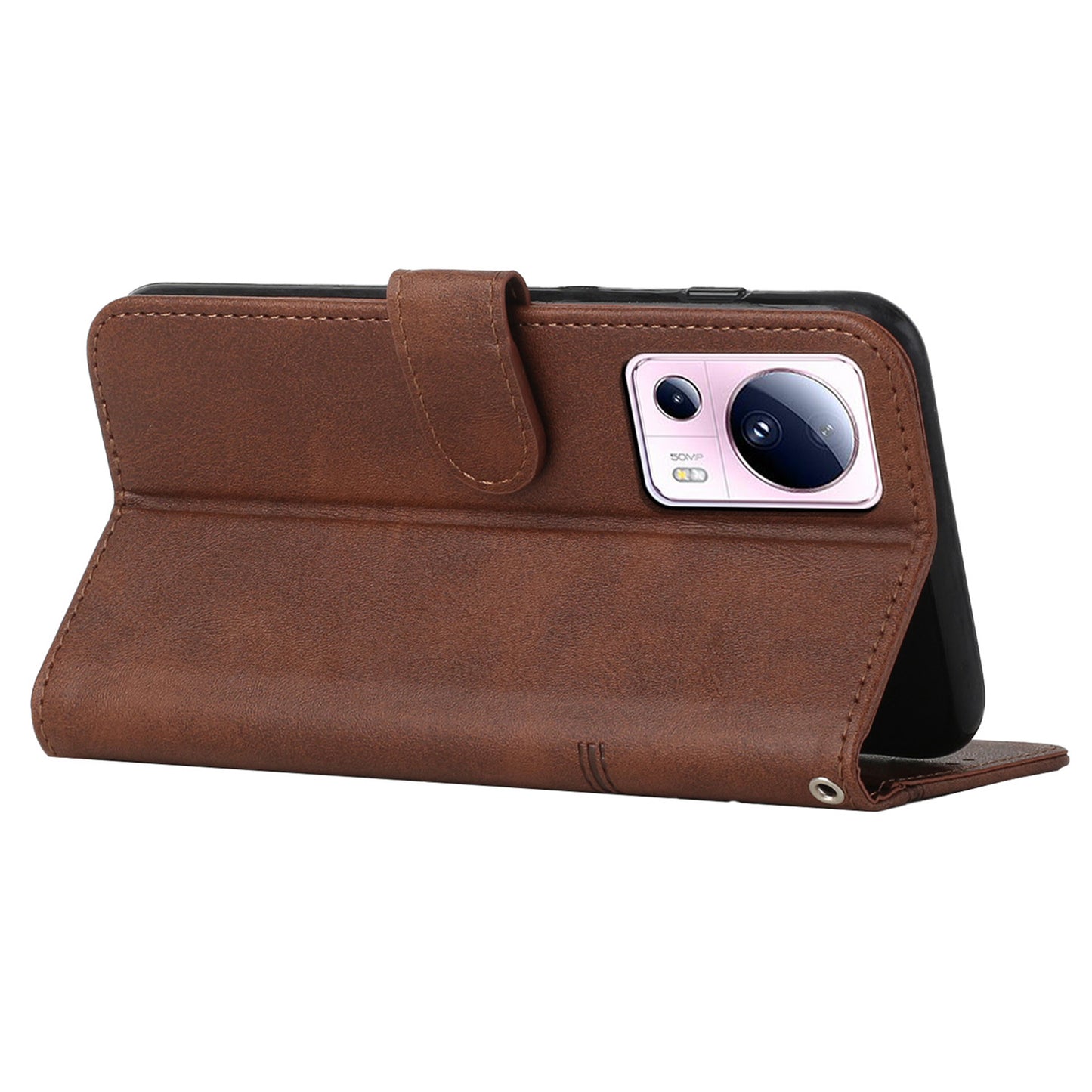 Wallet Stand Case for Xiaomi 13 Lite / Civi 2 5G Magnetic Clasp PU Leather Cell Phone Drop-proof Cover