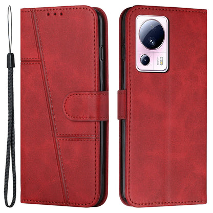 Wallet Stand Case for Xiaomi 13 Lite / Civi 2 5G Magnetic Clasp PU Leather Cell Phone Drop-proof Cover