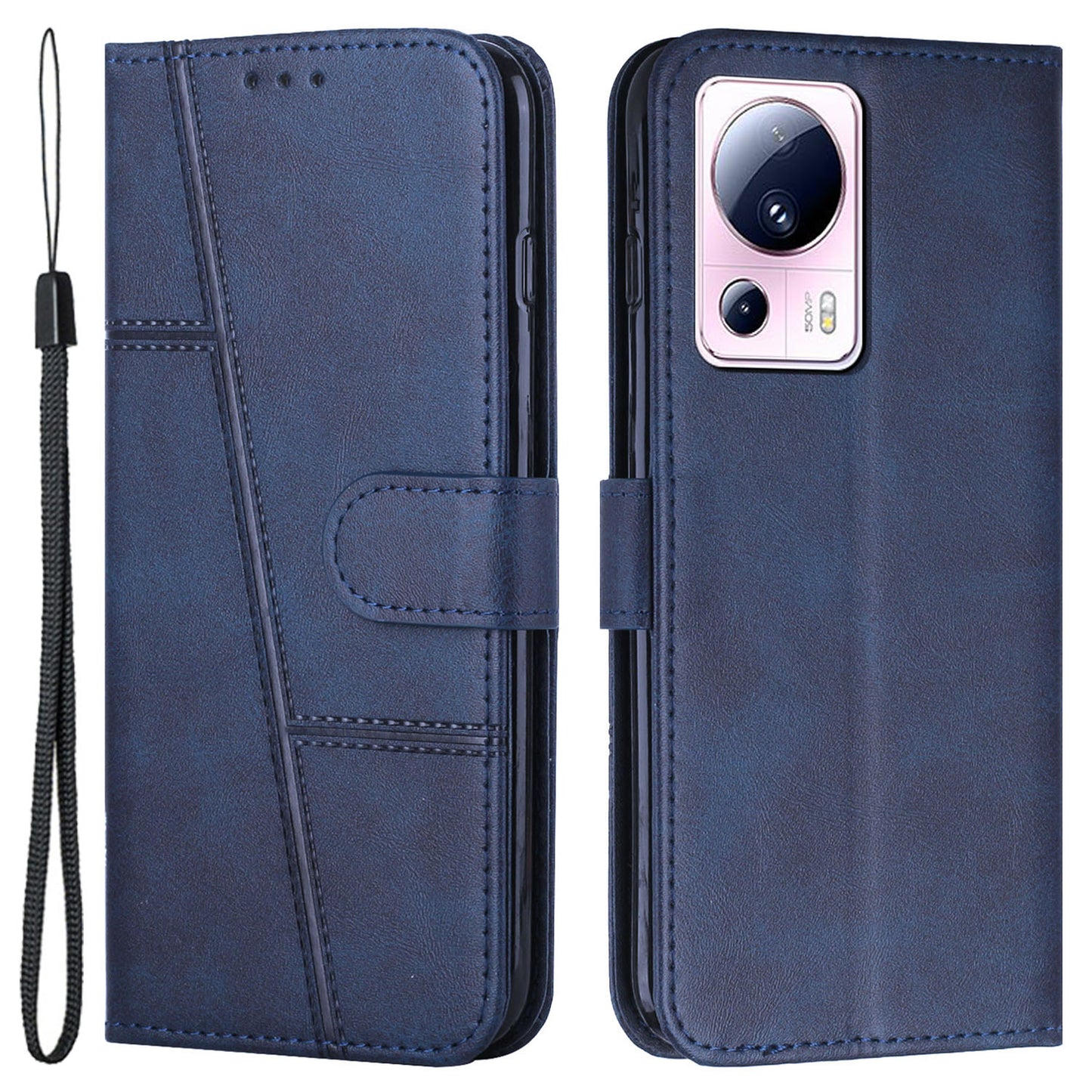 Wallet Stand Case for Xiaomi 13 Lite / Civi 2 5G Magnetic Clasp PU Leather Cell Phone Drop-proof Cover