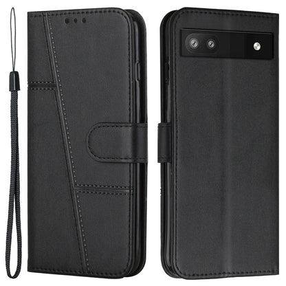 PU Leather Case for Google Pixel 7a Magnetic Clasp Cell Phone Drop-proof Wallet Stand Cover