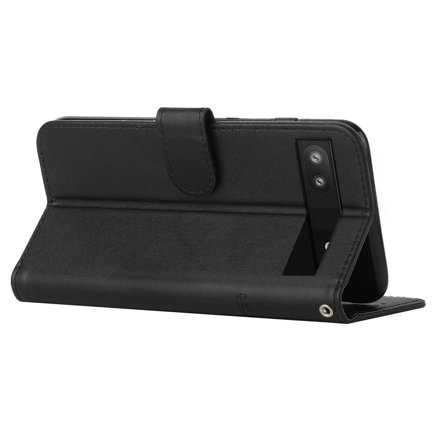 PU Leather Case for Google Pixel 7a Magnetic Clasp Cell Phone Drop-proof Wallet Stand Cover