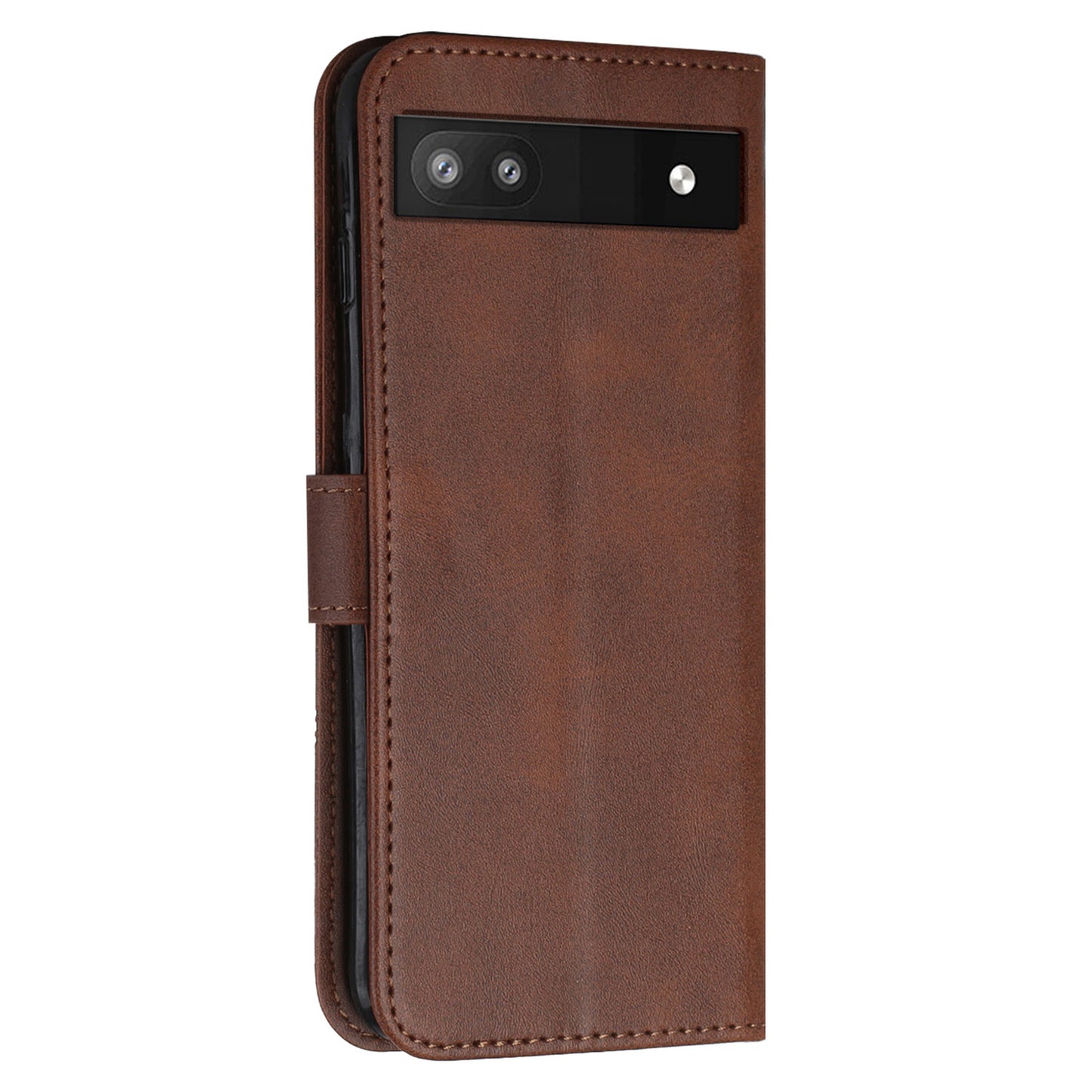 PU Leather Case for Google Pixel 7a Magnetic Clasp Cell Phone Drop-proof Wallet Stand Cover