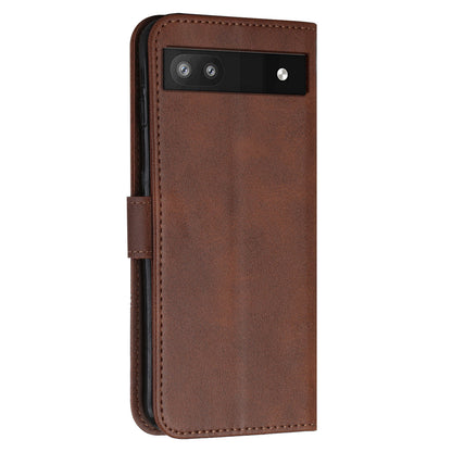 PU Leather Case for Google Pixel 7a Magnetic Clasp Cell Phone Drop-proof Wallet Stand Cover