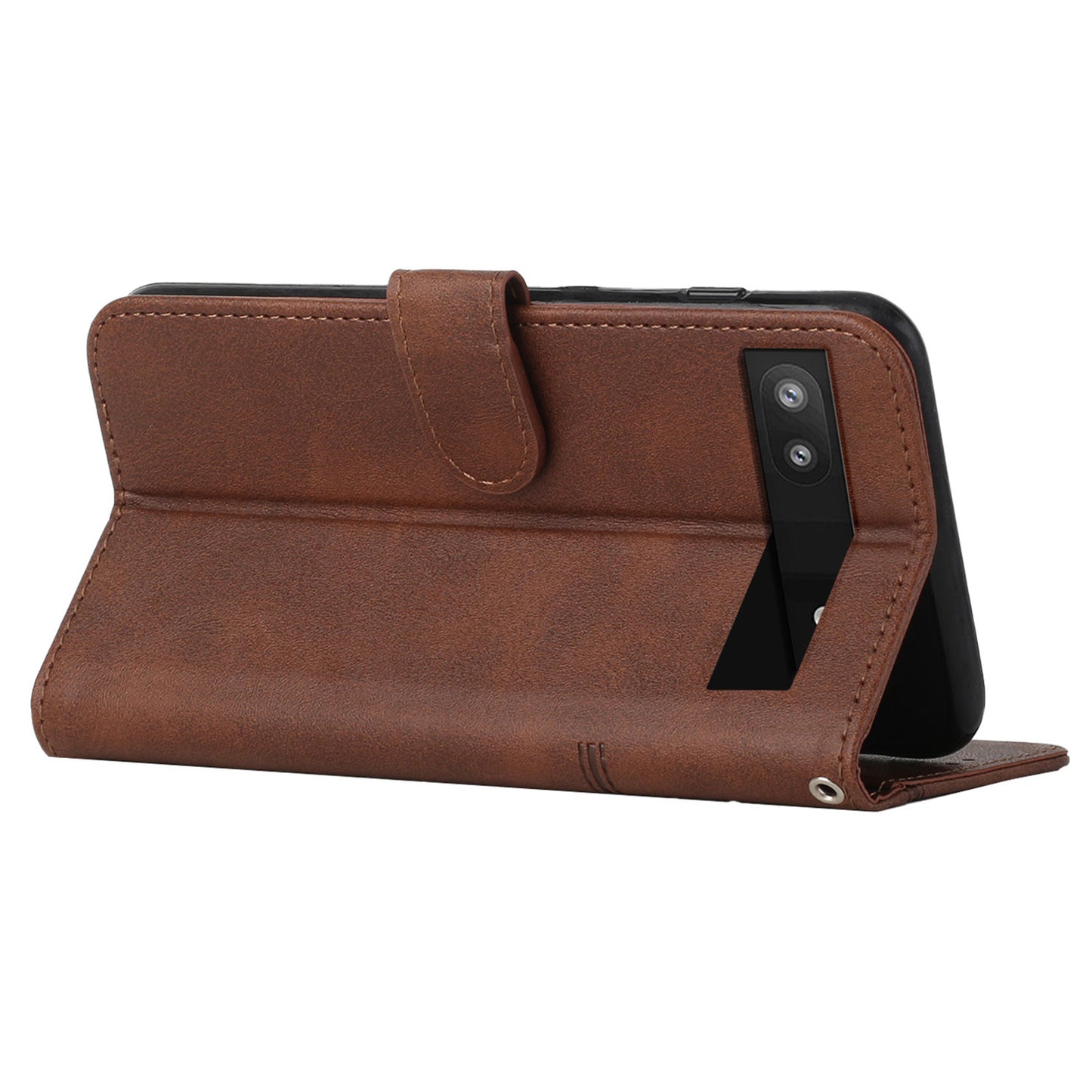 PU Leather Case for Google Pixel 7a Magnetic Clasp Cell Phone Drop-proof Wallet Stand Cover