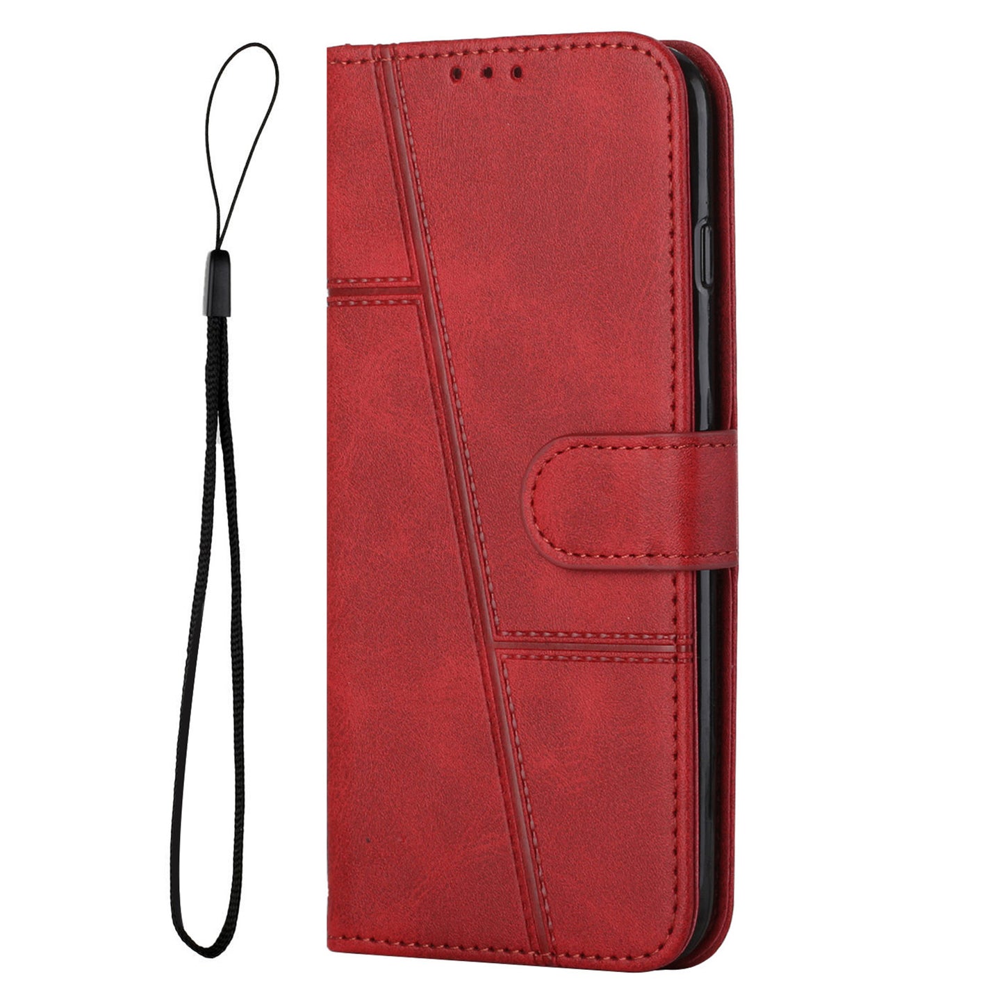 PU Leather Case for Google Pixel 7a Magnetic Clasp Cell Phone Drop-proof Wallet Stand Cover
