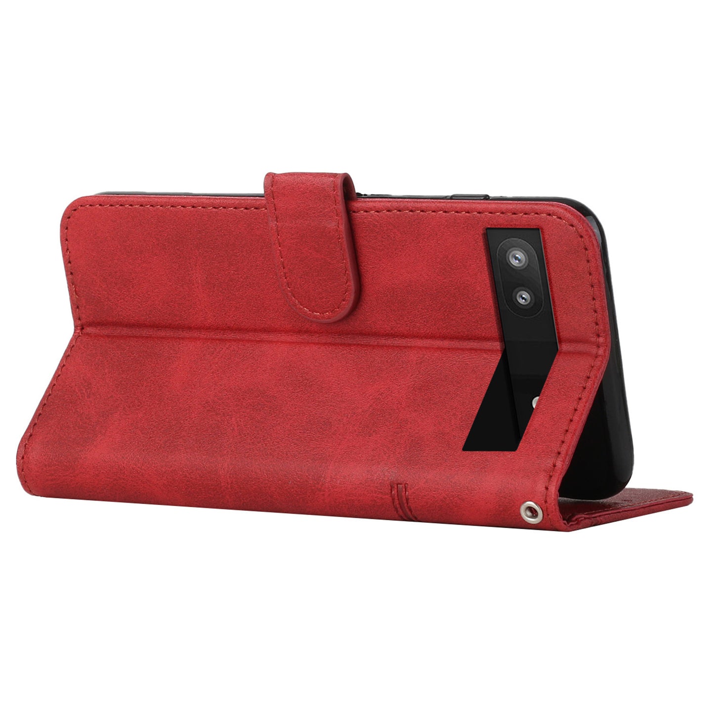 PU Leather Case for Google Pixel 7a Magnetic Clasp Cell Phone Drop-proof Wallet Stand Cover