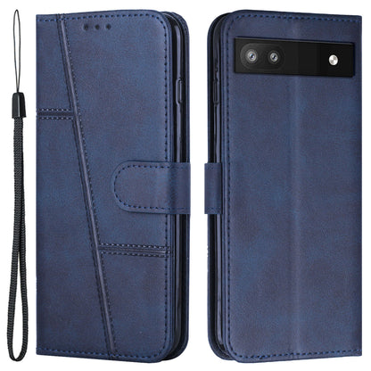 PU Leather Case for Google Pixel 7a Magnetic Clasp Cell Phone Drop-proof Wallet Stand Cover