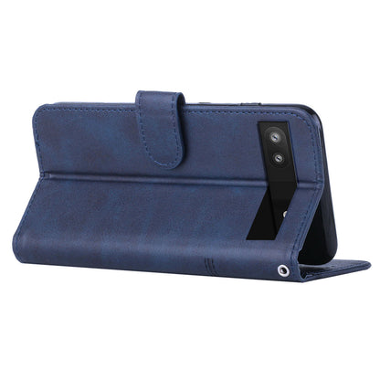 PU Leather Case for Google Pixel 7a Magnetic Clasp Cell Phone Drop-proof Wallet Stand Cover