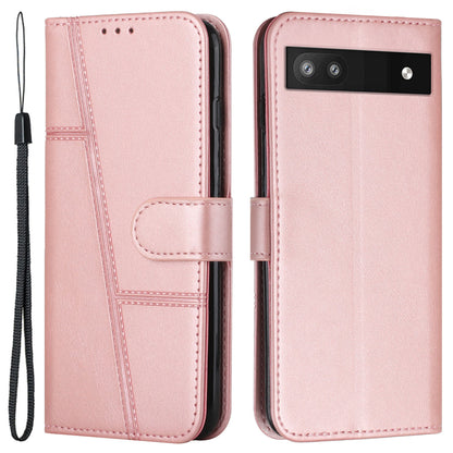 PU Leather Case for Google Pixel 7a Magnetic Clasp Cell Phone Drop-proof Wallet Stand Cover