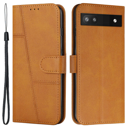 PU Leather Case for Google Pixel 7a Magnetic Clasp Cell Phone Drop-proof Wallet Stand Cover