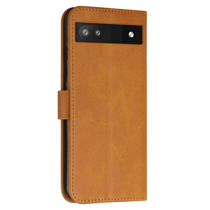 PU Leather Case for Google Pixel 7a Magnetic Clasp Cell Phone Drop-proof Wallet Stand Cover