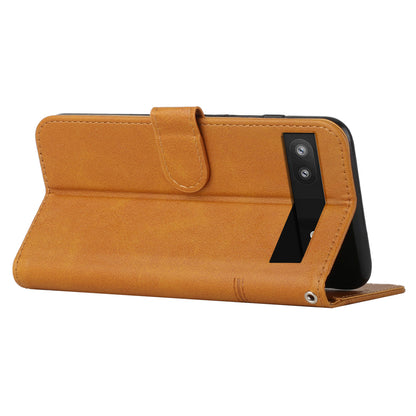 PU Leather Case for Google Pixel 7a Magnetic Clasp Cell Phone Drop-proof Wallet Stand Cover