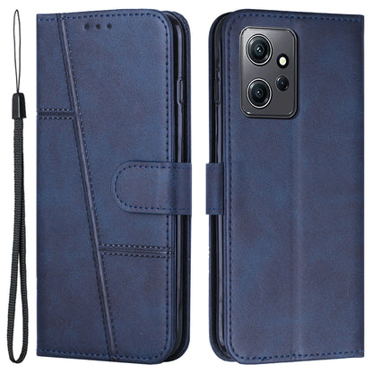 PU Leather Case for Xiaomi Redmi Note 12 4G Cell Phone Drop-proof Wallet Foldable Stand Cover