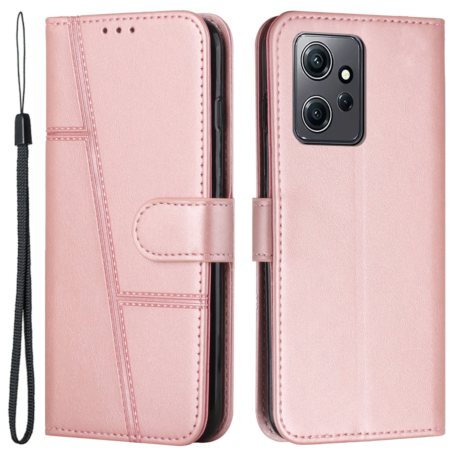 PU Leather Case for Xiaomi Redmi Note 12 4G Cell Phone Drop-proof Wallet Foldable Stand Cover