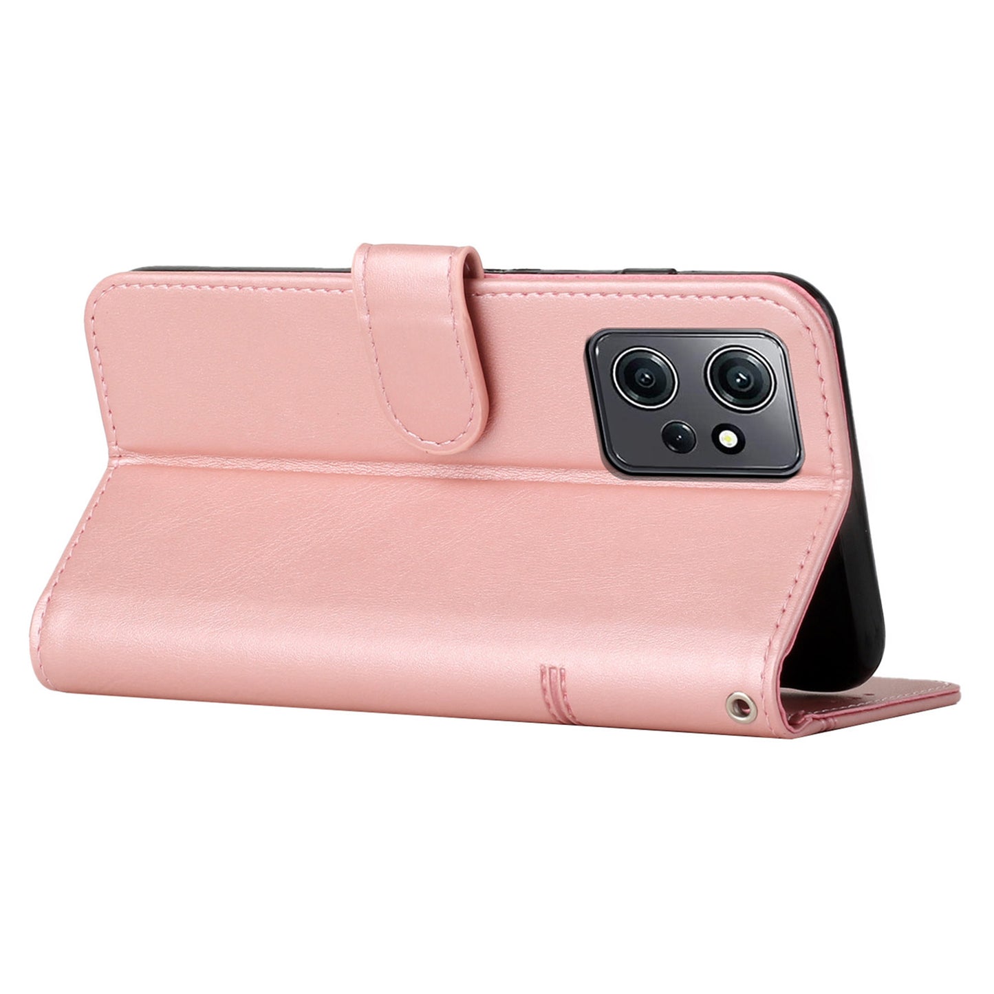 PU Leather Case for Xiaomi Redmi Note 12 4G Cell Phone Drop-proof Wallet Foldable Stand Cover