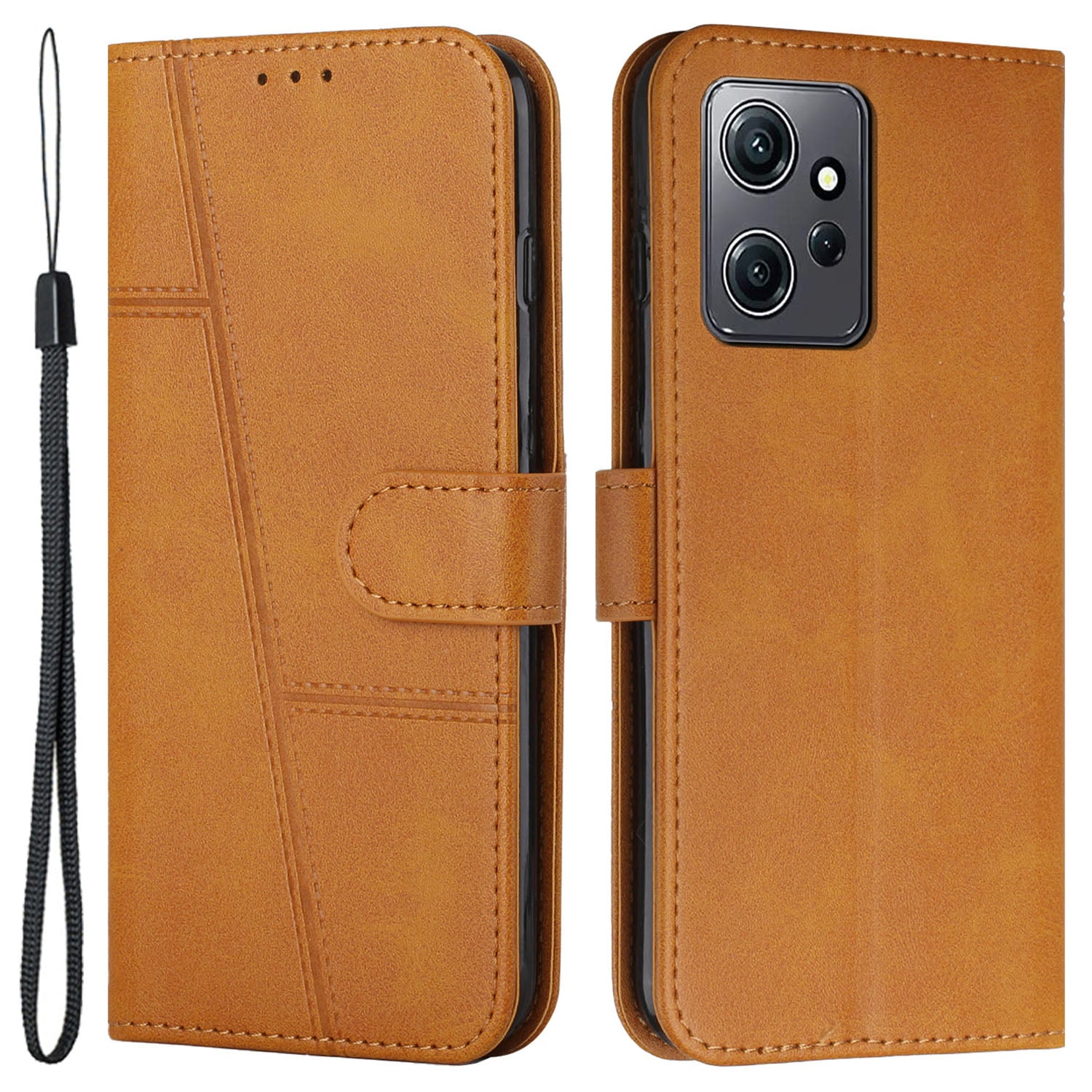 PU Leather Case for Xiaomi Redmi Note 12 4G Cell Phone Drop-proof Wallet Foldable Stand Cover