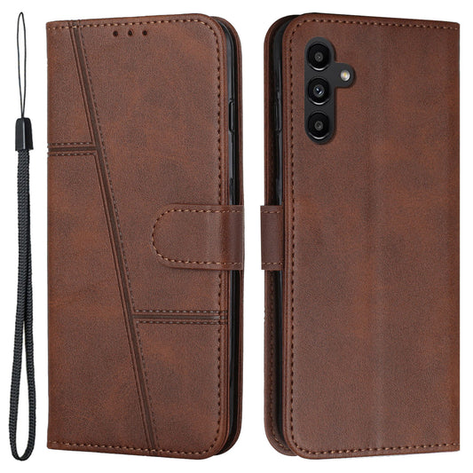 PU Leather Case for Samsung Galaxy A24 4G Anti-fall Magnetic Clasp Cell Phone Wallet Stand Cover