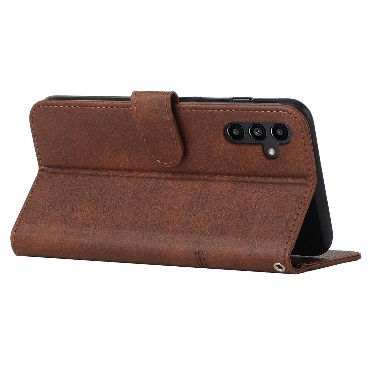 PU Leather Case for Samsung Galaxy A24 4G Anti-fall Magnetic Clasp Cell Phone Wallet Stand Cover