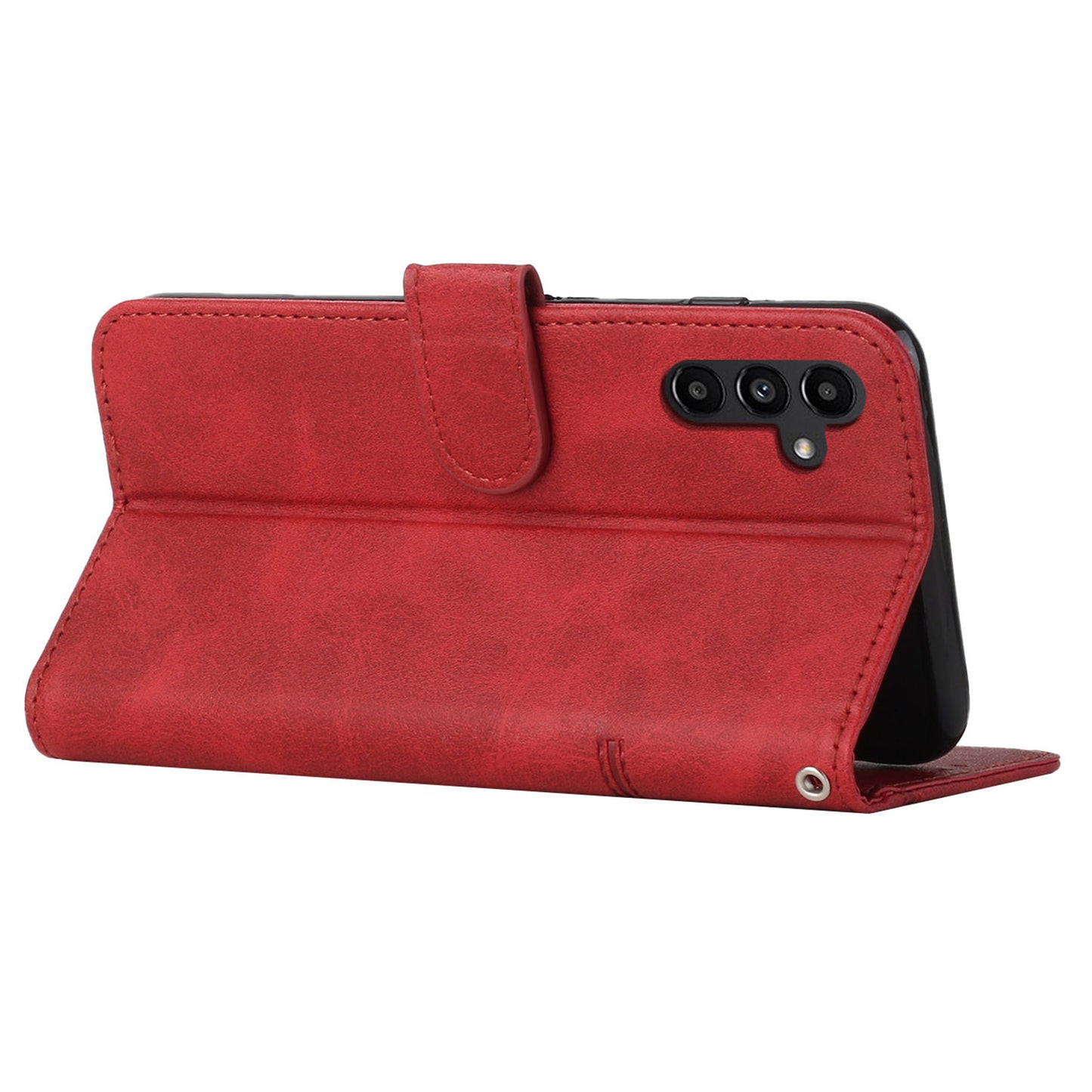 PU Leather Case for Samsung Galaxy A24 4G Anti-fall Magnetic Clasp Cell Phone Wallet Stand Cover
