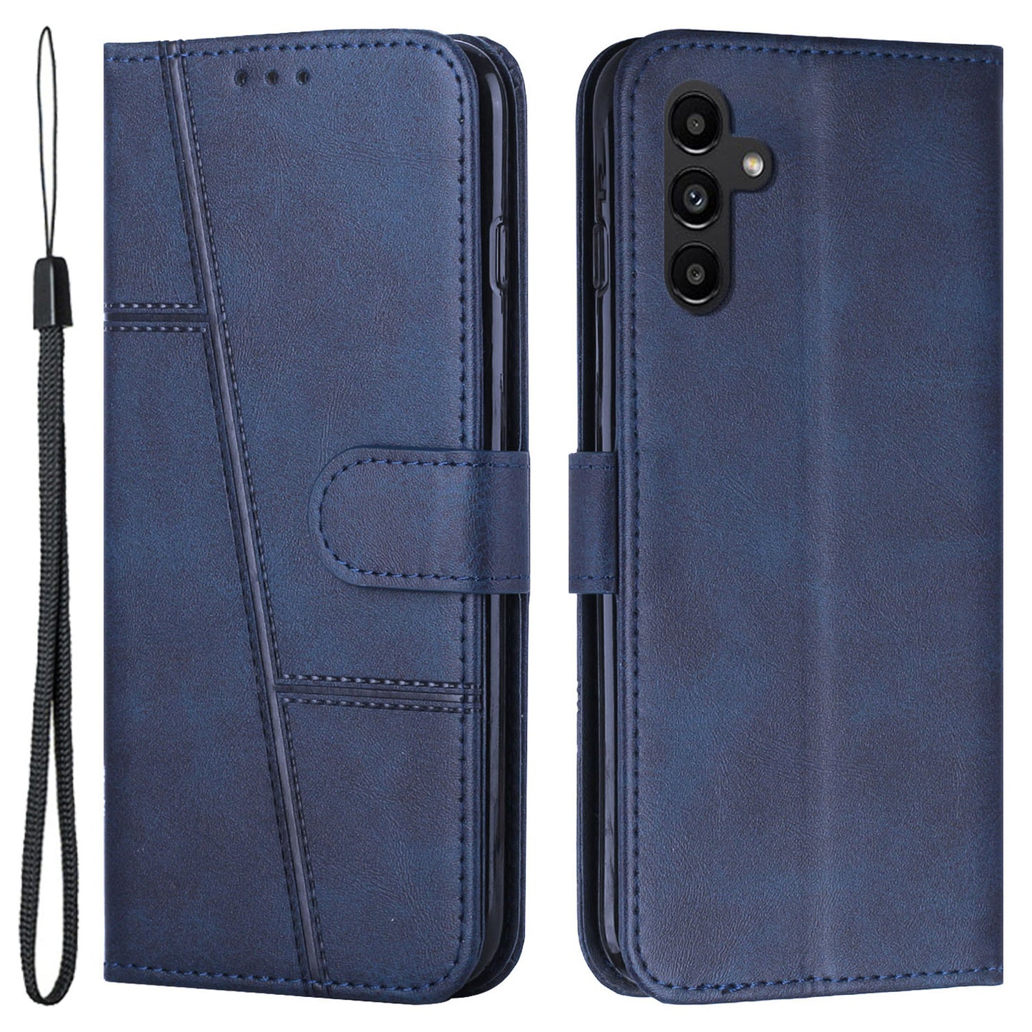 PU Leather Case for Samsung Galaxy A24 4G Anti-fall Magnetic Clasp Cell Phone Wallet Stand Cover