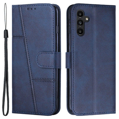 PU Leather Case for Samsung Galaxy A24 4G Anti-fall Magnetic Clasp Cell Phone Wallet Stand Cover