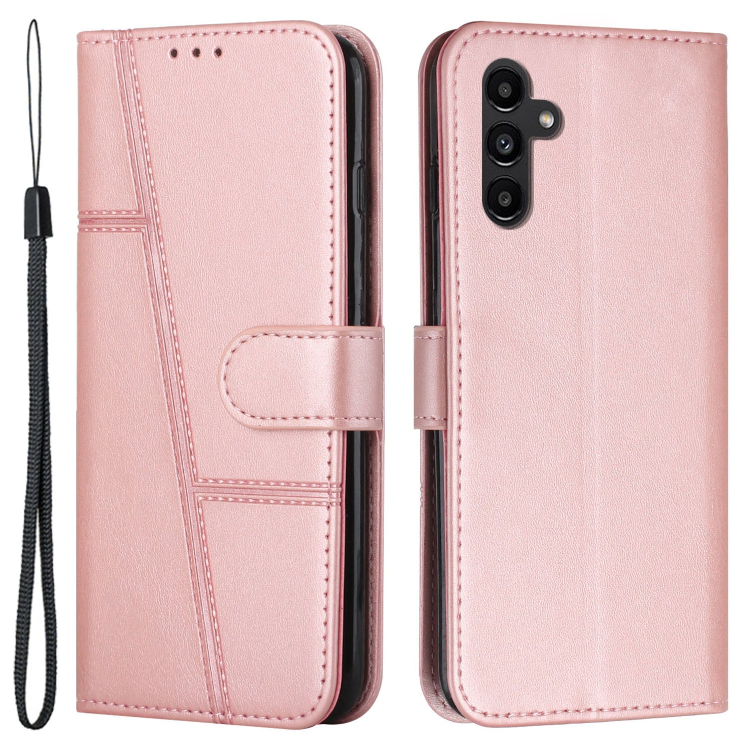 PU Leather Case for Samsung Galaxy A24 4G Anti-fall Magnetic Clasp Cell Phone Wallet Stand Cover