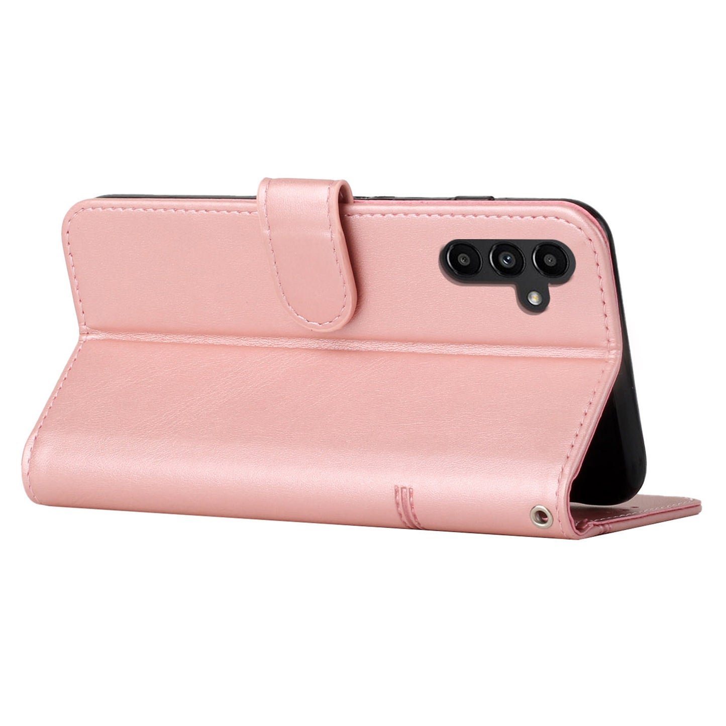PU Leather Case for Samsung Galaxy A24 4G Anti-fall Magnetic Clasp Cell Phone Wallet Stand Cover