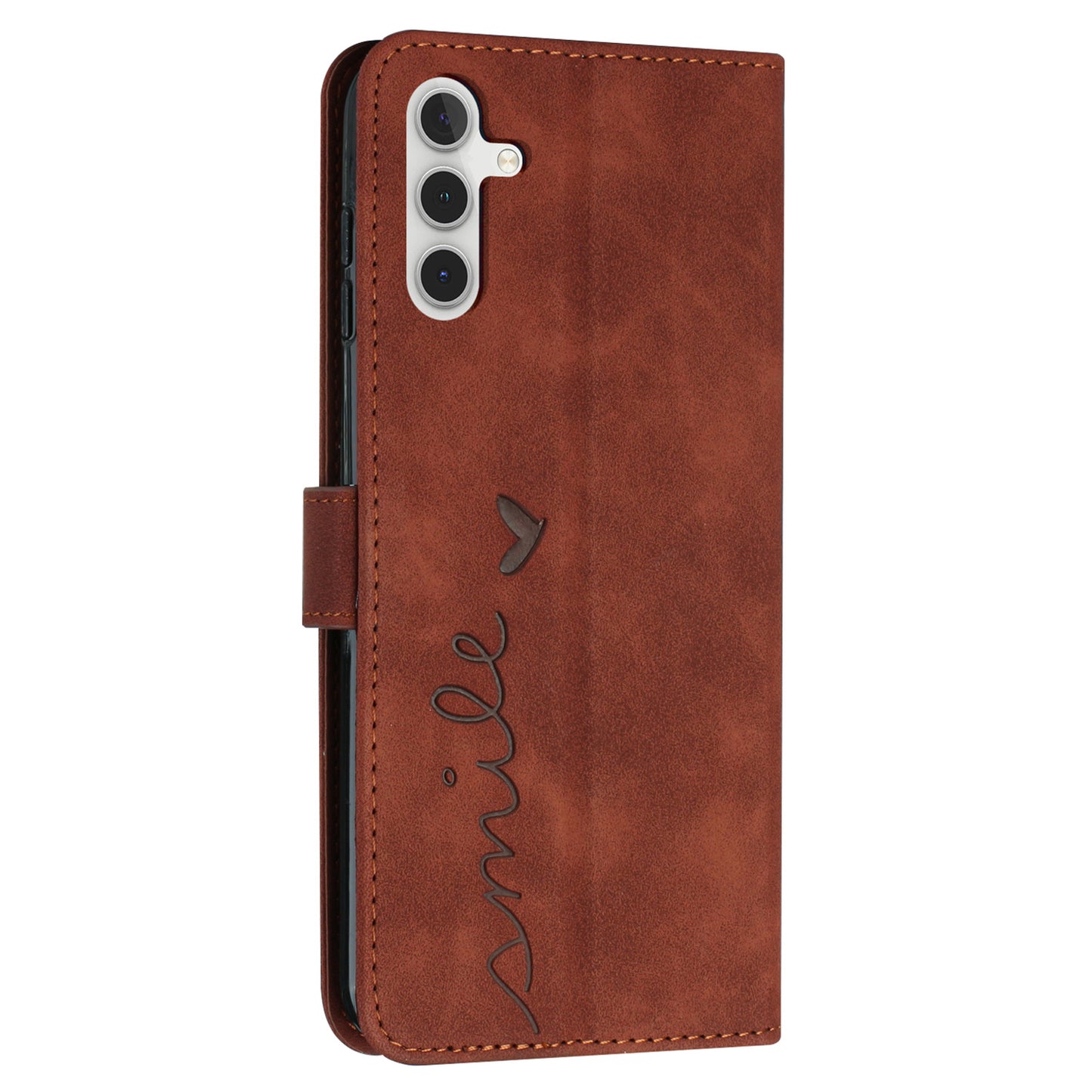 Flip Shell for Samsung Galaxy A24 4G Imprinted Heart Shape Wallet PU Leather Phone Stand Case