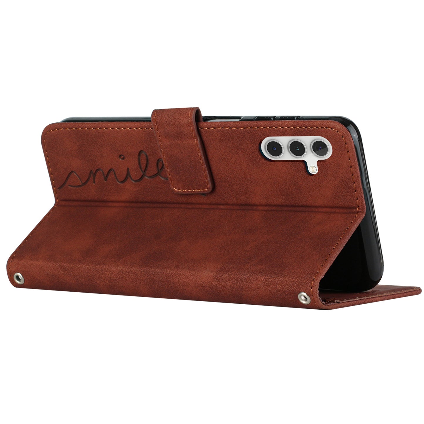 Flip Shell for Samsung Galaxy A24 4G Imprinted Heart Shape Wallet PU Leather Phone Stand Case