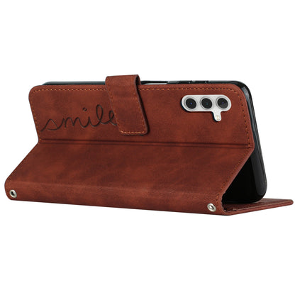 Flip Shell for Samsung Galaxy A24 4G Imprinted Heart Shape Wallet PU Leather Phone Stand Case