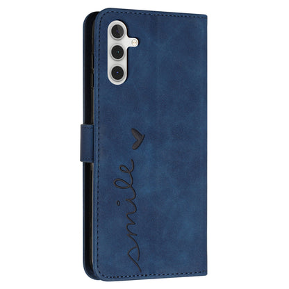 Flip Shell for Samsung Galaxy A24 4G Imprinted Heart Shape Wallet PU Leather Phone Stand Case