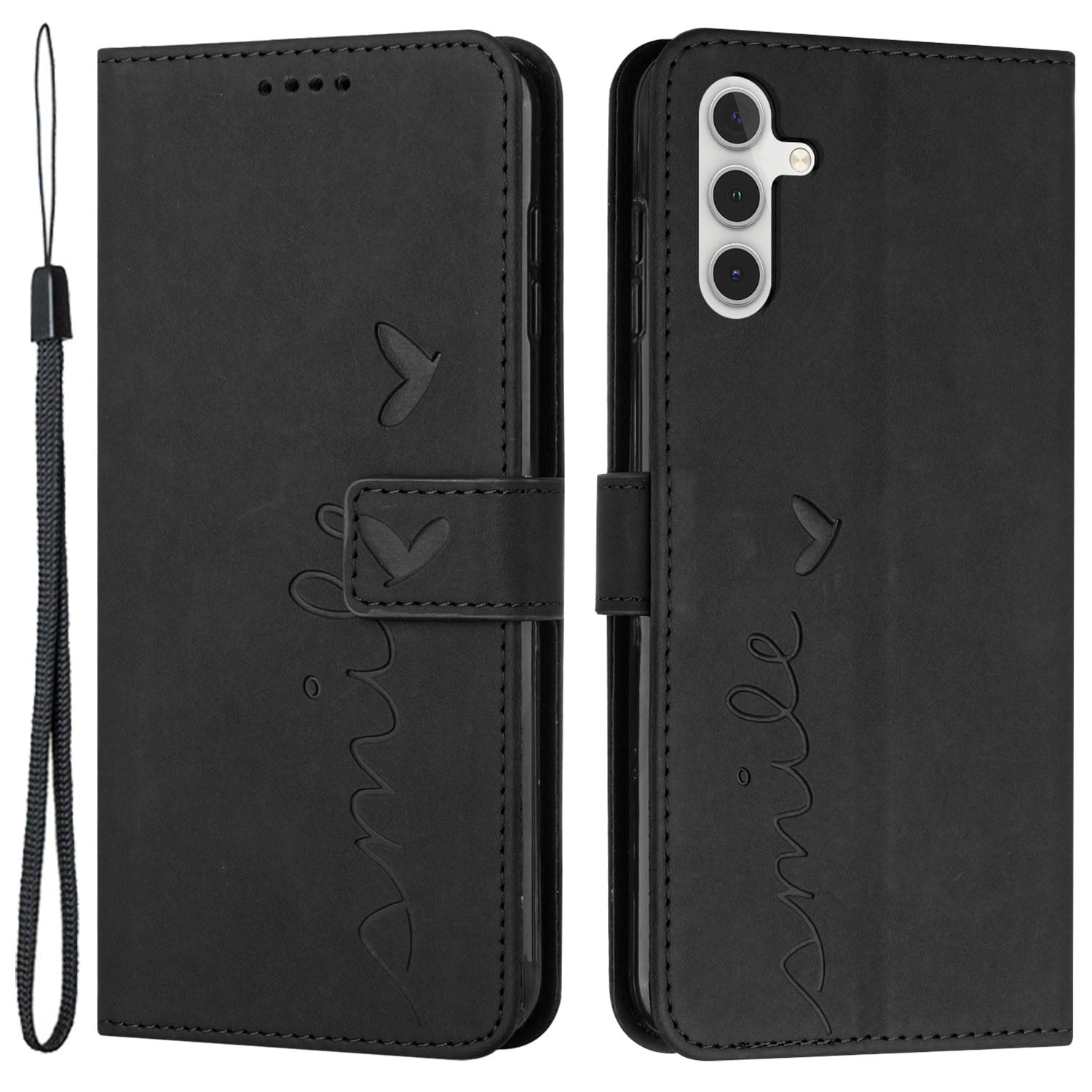 Flip Shell for Samsung Galaxy A24 4G Imprinted Heart Shape Wallet PU Leather Phone Stand Case