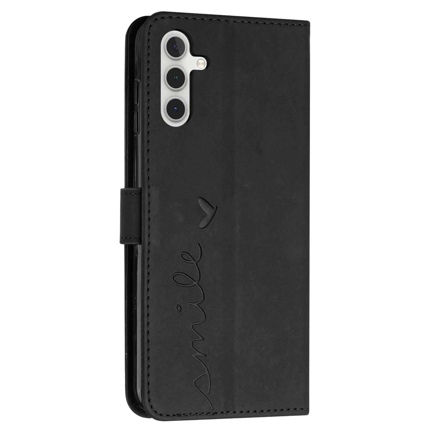 Flip Shell for Samsung Galaxy A24 4G Imprinted Heart Shape Wallet PU Leather Phone Stand Case