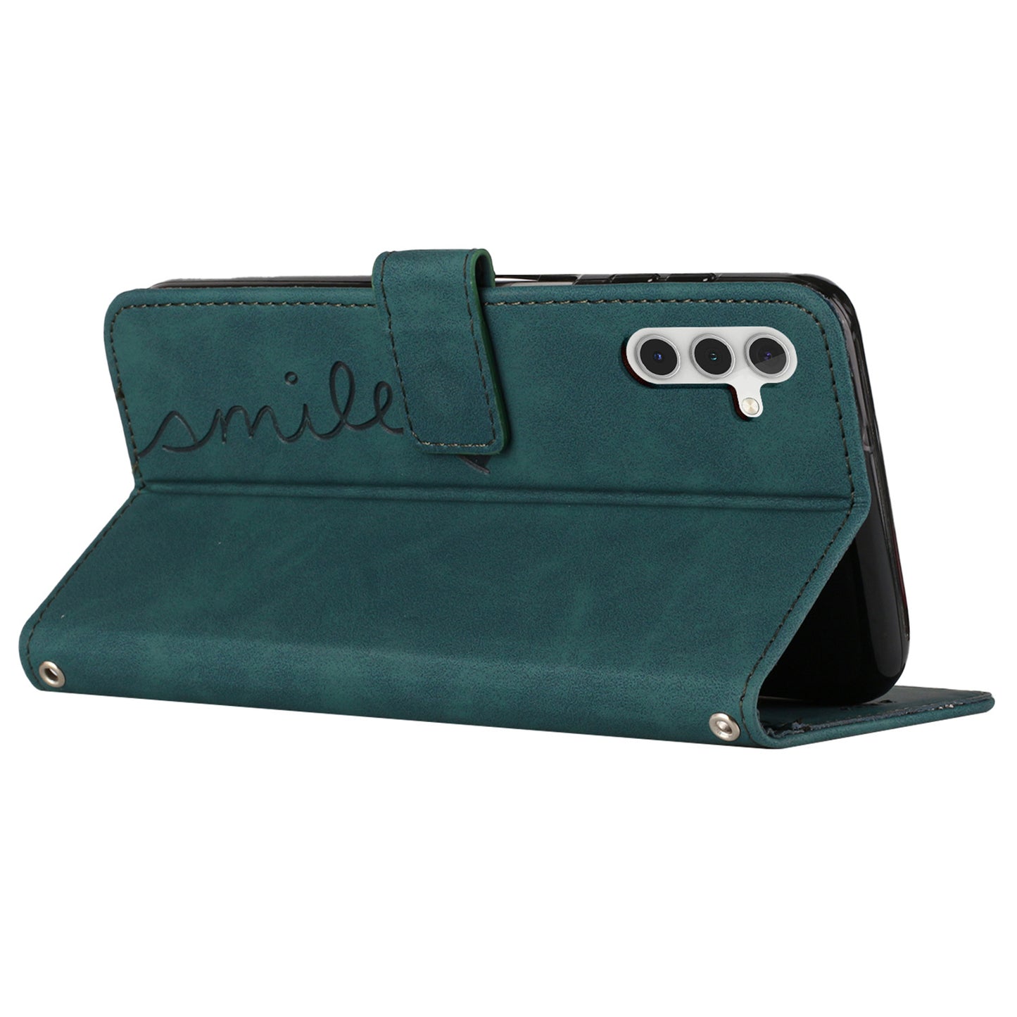 Flip Shell for Samsung Galaxy A24 4G Imprinted Heart Shape Wallet PU Leather Phone Stand Case