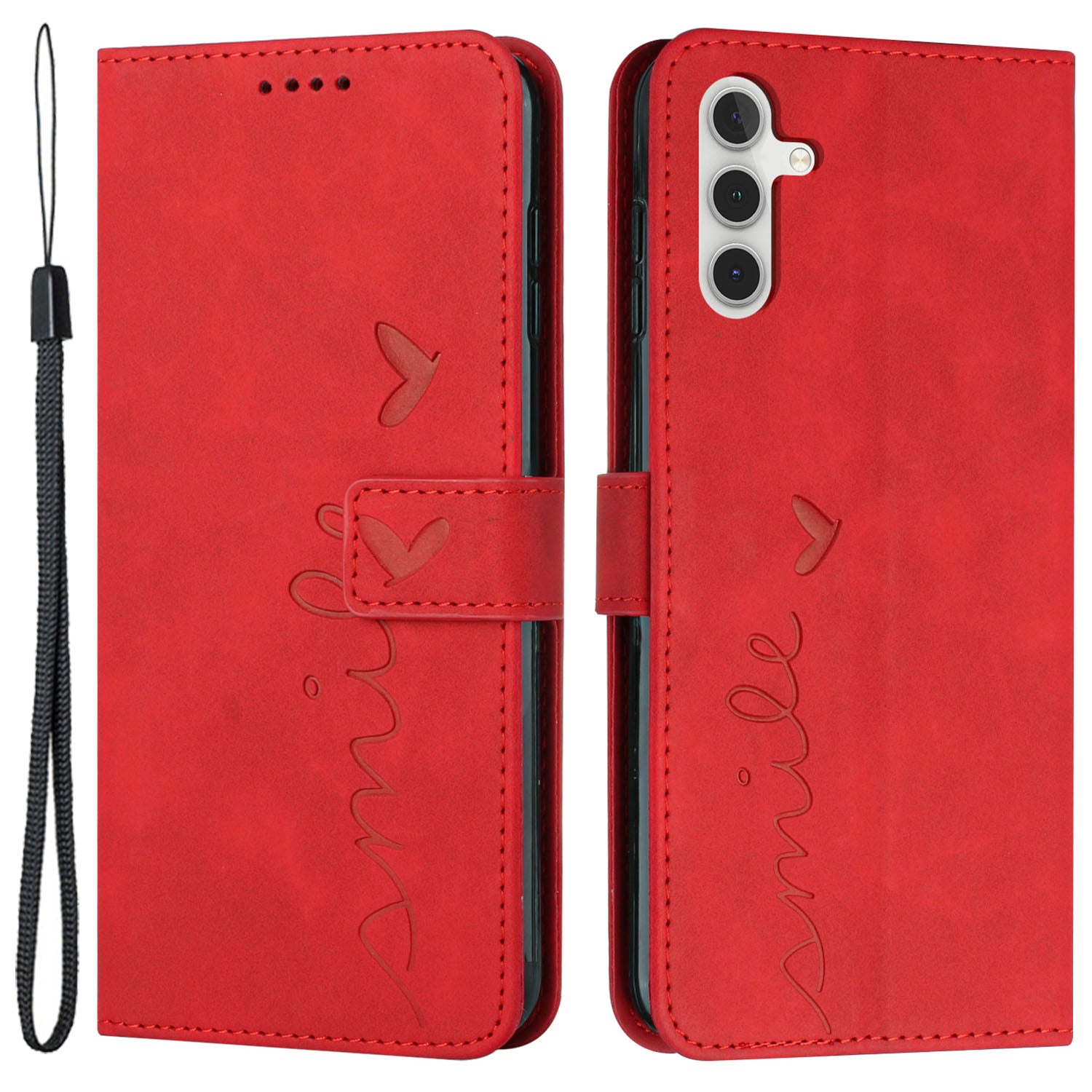 Flip Shell for Samsung Galaxy A24 4G Imprinted Heart Shape Wallet PU Leather Phone Stand Case