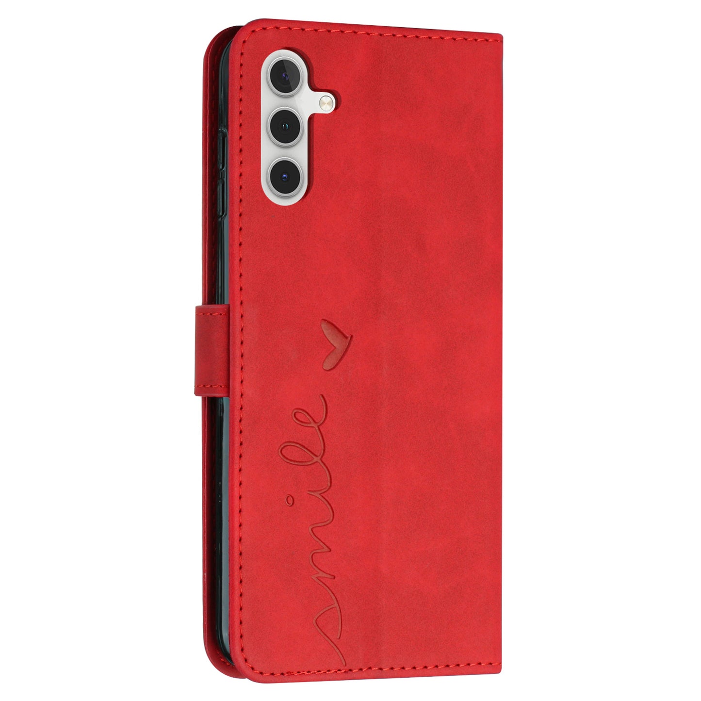 Flip Shell for Samsung Galaxy A24 4G Imprinted Heart Shape Wallet PU Leather Phone Stand Case