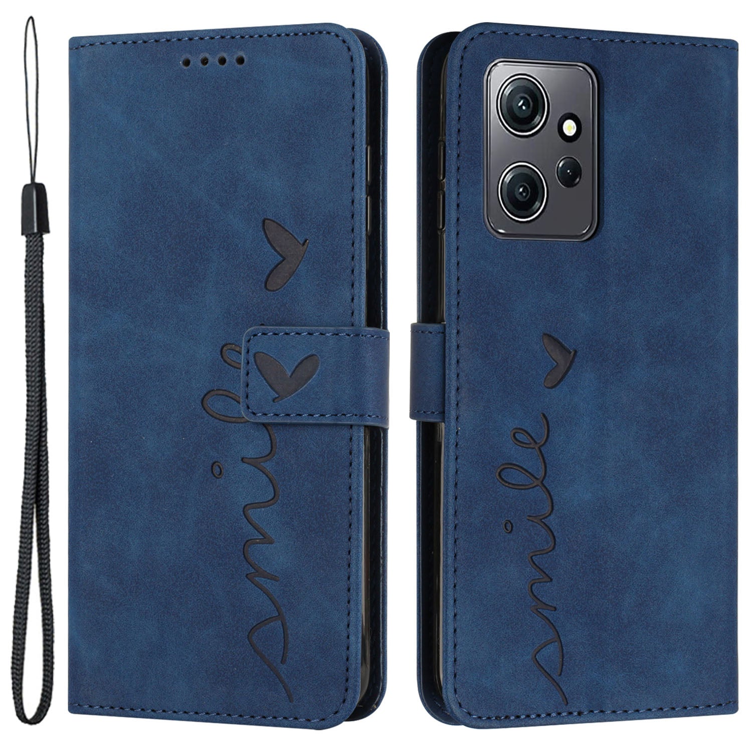 For Xiaomi Redmi Note 12 4G Flip Shell Imprinted Heart Shape Wallet PU Leather Phone Stand Case