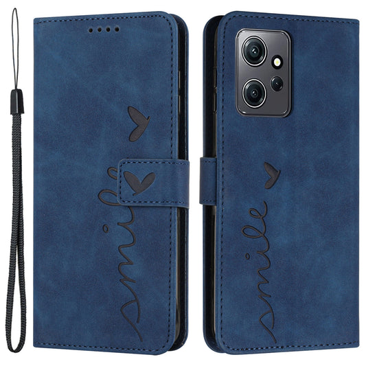 For Xiaomi Redmi Note 12 4G Flip Shell Imprinted Heart Shape Wallet PU Leather Phone Stand Case