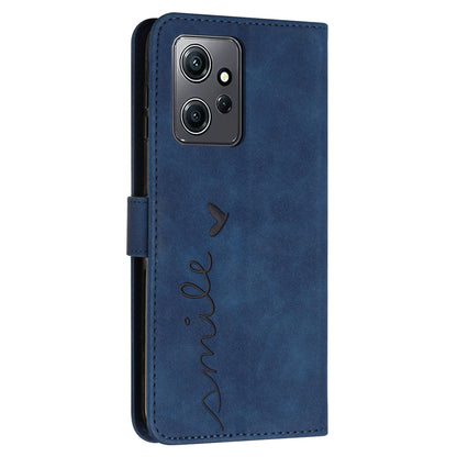 For Xiaomi Redmi Note 12 4G Flip Shell Imprinted Heart Shape Wallet PU Leather Phone Stand Case