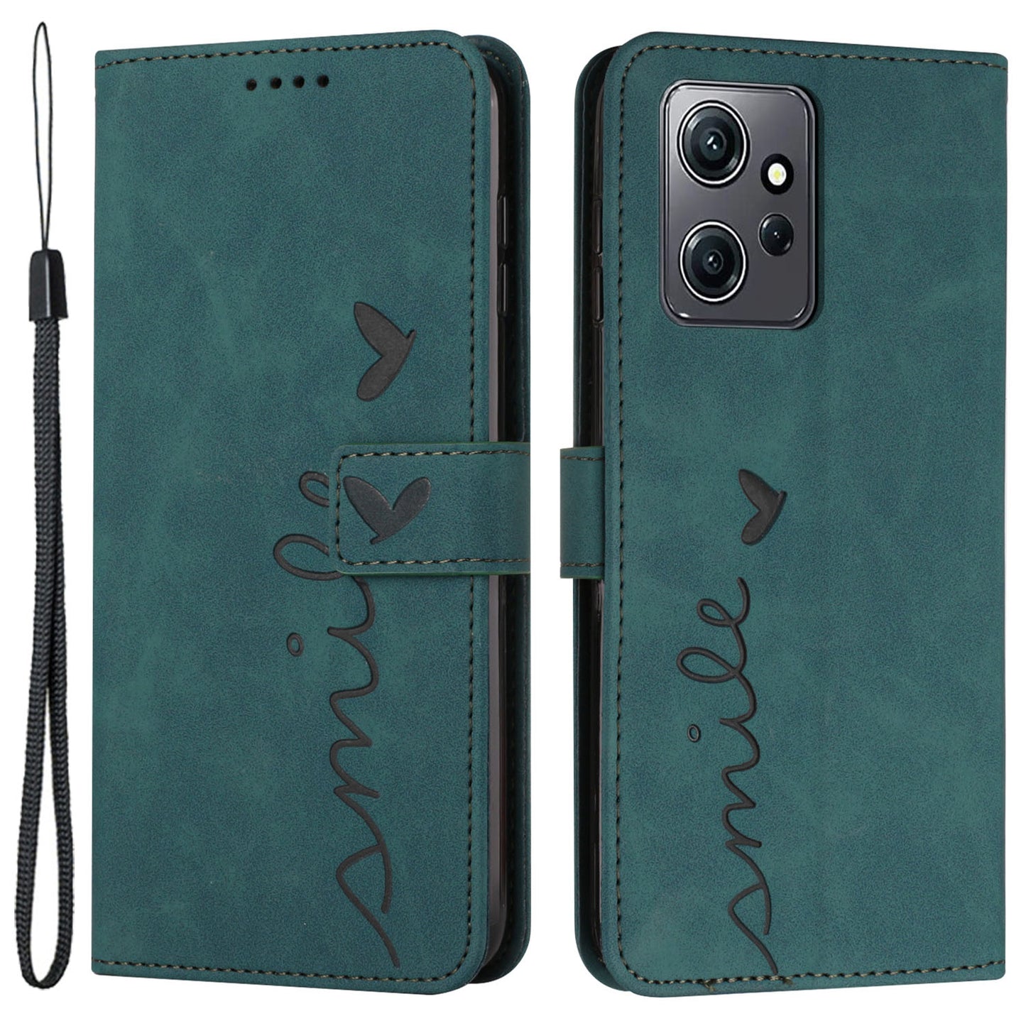 For Xiaomi Redmi Note 12 4G Flip Shell Imprinted Heart Shape Wallet PU Leather Phone Stand Case