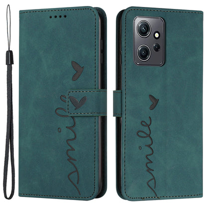 For Xiaomi Redmi Note 12 4G Flip Shell Imprinted Heart Shape Wallet PU Leather Phone Stand Case