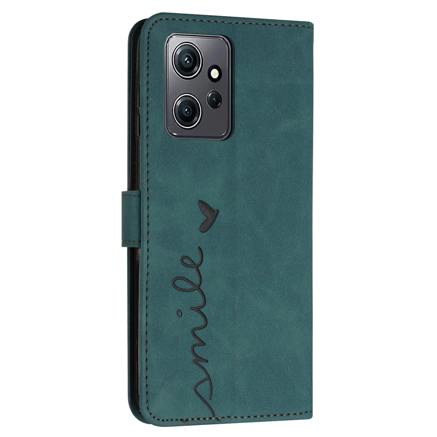 For Xiaomi Redmi Note 12 4G Flip Shell Imprinted Heart Shape Wallet PU Leather Phone Stand Case