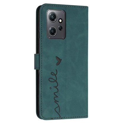 For Xiaomi Redmi Note 12 4G Flip Shell Imprinted Heart Shape Wallet PU Leather Phone Stand Case