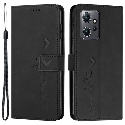 For Xiaomi Redmi Note 12 4G Flip Shell Imprinted Heart Shape Wallet PU Leather Phone Stand Case