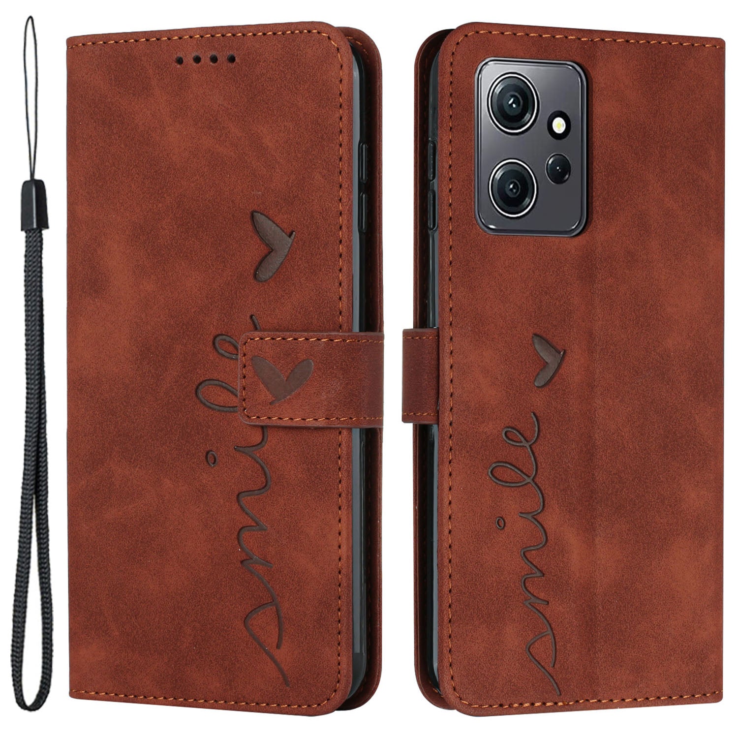 For Xiaomi Redmi Note 12 4G Flip Shell Imprinted Heart Shape Wallet PU Leather Phone Stand Case